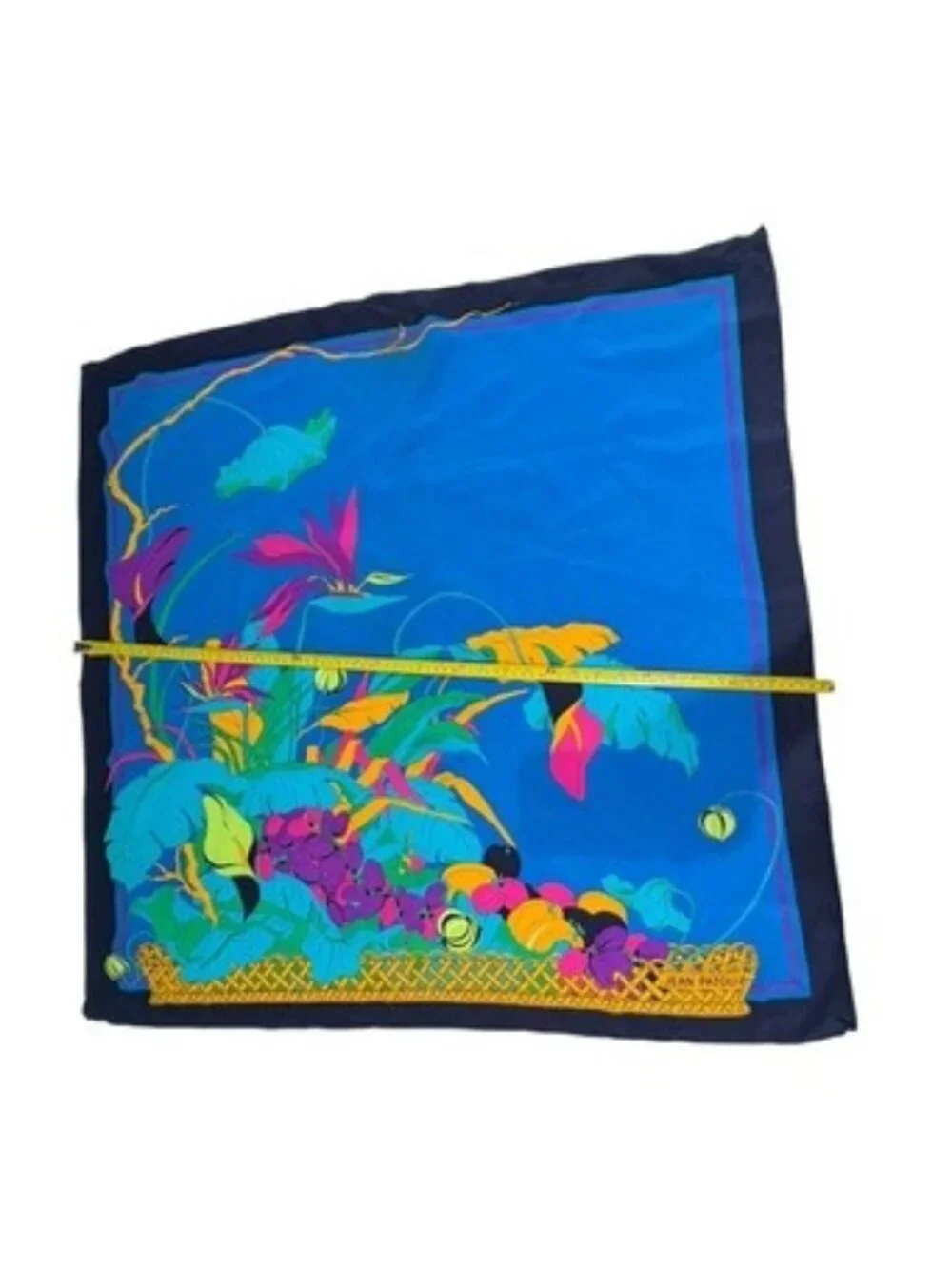 Vintage Jean Patou Tropical Print Silk Scarf
